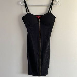 Guess bodycon dress with gold zipper size small
